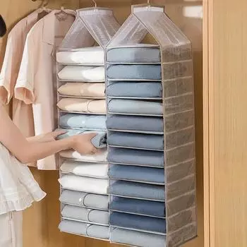 1 шт. Подвесная сумка для хранения, подвесной органайзер для хранения в гардеробе, многослойная подвесная сумка для хранения, 33,46 дюйма * 9,84 дюйма