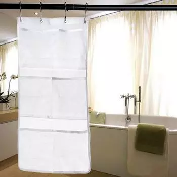 1 шт., подвесная сумка для хранения в ванной, сетчатый органайзер для душа с вращающейся вешалкой 6 Pockets