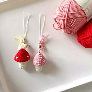 1 шт. подвесная сумка своими руками ручная работа крючком для любителей телефонной цепочки оригинальное украшение для автомобиля подвеска в виде гриба пряжка для ключей