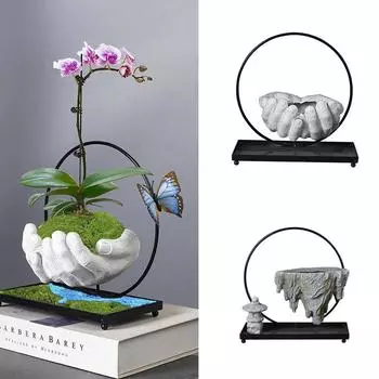 1 шт. подвесной бамбуковый плавающий остров креативный железный DIY микро ландшафтный бонсай суккулентный горшок