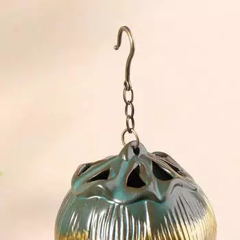 1 шт., подвесной шар в форме лотоса, керамическая ароматерапевтическая горелка с обратным потоком, полый держатель для благовоний, домашний декор