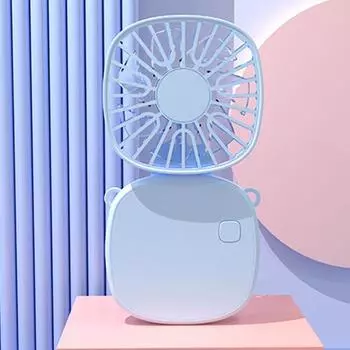 1 шт. подвесной шейный вентилятор, складной небольшой электрический вентилятор, USB, уличный мини-вентилятор, портативный, ручной, креативный, студенческий, спортивный вентилятор для общежития синий