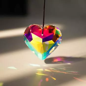 1 шт. подвесной светильник Suncatcher Crystal Peach Heart Prism, подвесной светильник Sun Catcher Rainbow Prism, подвесное украшение, аксессуары для дома чистый
