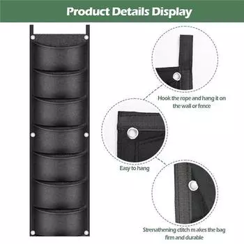 1 шт., подвесные мешки для выращивания растений, 7 карманов, настенный подвесной горшок, вертикальный мешок для цветочных горшков, сумки из нетканого материала, дышащие мешки для выращивания растений 1pc