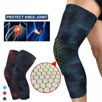 1 шт., подвижные сотовые наколенники, наколенники, подушечки на голень, бандаж, компрессионное защитное снаряжение для волейбола, баскетбола, футбола M красный