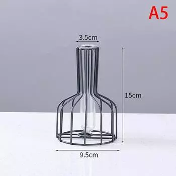 1 шт. Полая железная ваза сплошного цвета, прозрачный искусственный цветок, сухоцвет, контейнер для цветочной композиции для дома, гостиной