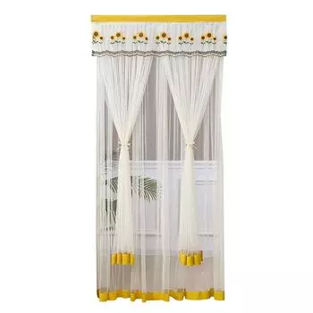 1 шт. полиэстер с наклейкой занавеска для перегородки двери с защитой от комаров двухслойная кружевная занавеска самоклеящаяся 100x200cm