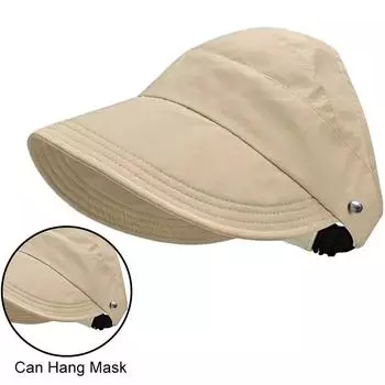 1 шт. полиэстеровая шляпа от солнца для путешествий, можно повесить маску, шляпа от солнца для повседневной носки, подходит для рыбалки, шляпа для активного отдыха, многоцветная