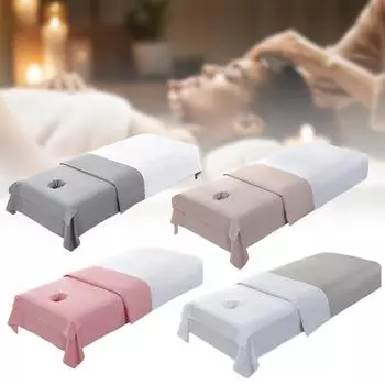 1 шт. полиэстеровый моющийся чехол для кровати для красоты, спа-массажа, быстросохнущий простынь, защитный чехол для открывания отверстий для массажа 50x80cm абрикосовый