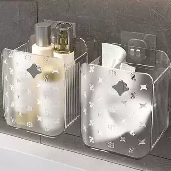 1 шт., полки для хранения в туалете, полка для ванной комнаты без сверления, держатель для душевой стойки, полка на присоске, аксессуары для ванной Autohesion прозрачный