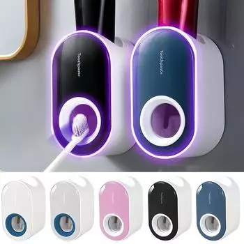 1 шт., полностью автоматическая машина для выжимания зубной пасты, держатель-дозатор, пыленепроницаемая настенная подставка, аксессуары для ванной комнаты белый