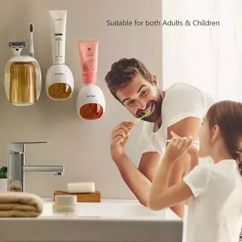 1 шт. полностью автоматический инструмент для выдавливания зубной пасты, настенный настенный стенд для бытового использования, трубчатый пресс, соковыжималка для зубной пасты для аксессуаров для ванной комнаты серый