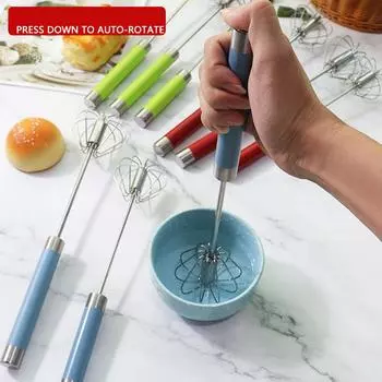 1 шт. полуавтоматический венчик из нержавеющей стали, вспениватель молока, миксер для муки, ручной пресс, сливочник, домашняя кухонная утварь 10in серебряный