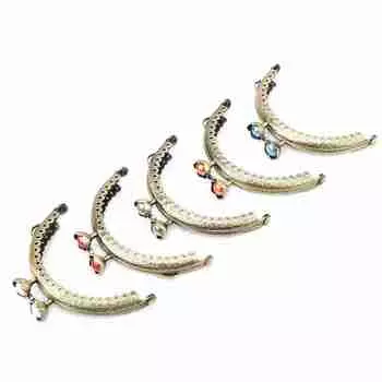 1 шт. Полукруглая рамка из сплава для сцепления DIY, рельефная швейная металлическая сумка, кошелек, рамка для кошелька