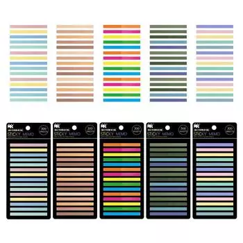 1 шт., полупрозрачные палочки для заметок, 300 листов, разноцветные, очень тонкие, липкие блокноты для заметок, самоклеящаяся этикетка