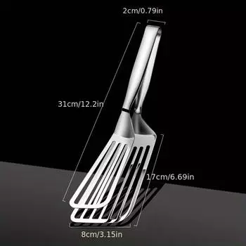 1 шт., полый зажим из нержавеющей стали, шпатель для рыбы, шпатель для стейка, для фуршетов, баров, вечеринок серебряный