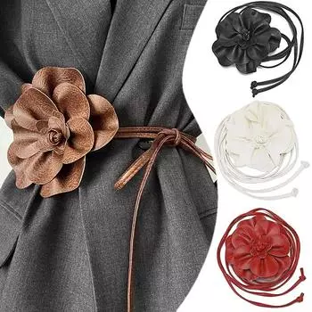 1 шт. пояс модный цветочный бохо стиль шнуровка атмосфера талия веревка кожаная юбка украшение