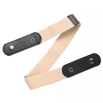 1 шт. поясной ремень без пряжек для джинсовых брюк без пряжки, эластичный поясной ремень для женщин бежевый