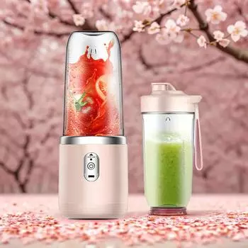 1 шт. Портативная большая емкость для сока, электрическая двойная чашка USB для приготовления молочных коктейлей, бытовой кухонный быстрый блендер для фруктов синий