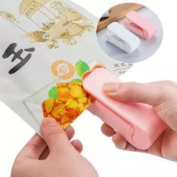 1 шт. Портативная мини-машина для запечатывания пакетов, термоусадочная машина для пищевых пакетов, ручная машина для запечатывания под давлением, кухонные инструменты розовый