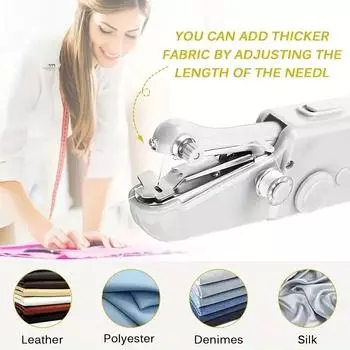 1 шт. Портативная мини-швейная машинка с иглами и нитками для работы с одеждой, практичная швейная машинка, аксессуары ручной работы