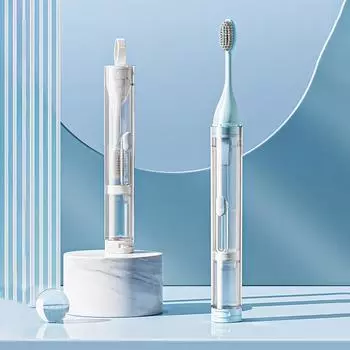 1 шт. Портативная складная зубная щетка, дорожная зубная щетка 3 в 1 с тюбиком зубной пасты для путешествий на открытом воздухе, креативные инструменты для чистки зубов