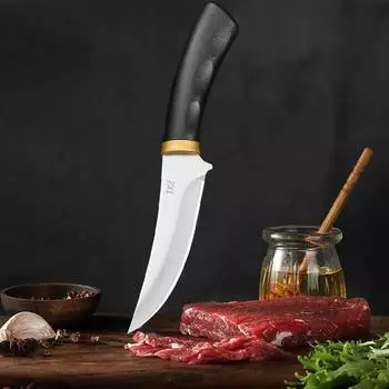 1 шт. Портативный нож для говядины с набором ножей, нож для фруктов, нож для резки овощей и мяса, кухонный нож, профессиональный нож для барбекю WITH COVER чёрный