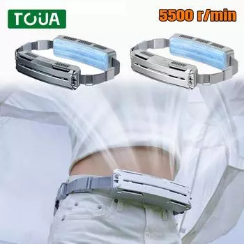 1 шт. портативный портативный поясной вентилятор новый вентилятор с ледяным поясом для занятий спортом на открытом воздухе охлаждение USB перезаряжаемый мини-вентилятор кондиционер носимый вентилятор