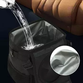 1 шт. Портативный складной автомобильный мусорный бак, водонепроницаемый подвесной автомобильный мусорный бак, многофункциональный контейнер для хранения в салоне автомобиля чёрный