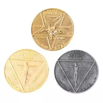 1 шт., последние пятидесятнические монеты, коллекционные монеты для косплея, универсальные Люциферы, утренняя звезда, сатана серебряный