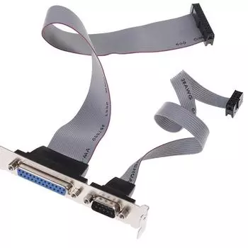 1 шт. последовательный DB9 Com с параллельным DB25 Lpt к 10/26-контактному IDC ленточный кабельный кронштейн