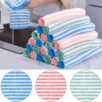 1 шт. посуда кухонная тряпка для мытья посуды полотенца для рук вытирающая губка коралловый бархат ткань для мытья 1pc разноцветный
