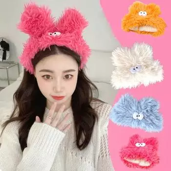 1 шт. повязка на голову Bamine цветная плюшевая повязка на голову забавные аксессуары для волос светло-зеленый