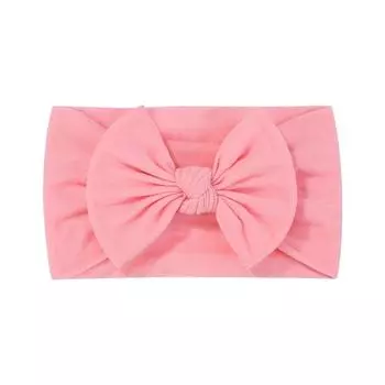 1 шт. Повязка на голову с бантом для новорожденной девочки, эластичная вязаная, защитный тюрбан, мягкие детские аксессуары для волос, 58 цветов