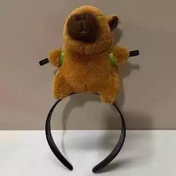 1 шт. повязка на голову с изображением мультфильма «смешная капибара», обруч для волос, летняя женская милая повязка на голову для мытья лица, забавная плюшевая повязка для волос, аксессуары для волос