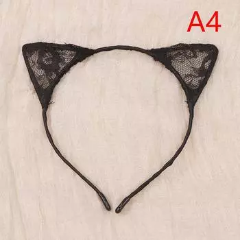 1 шт. повязка на голову женская черная белая кружевная сетка кошачьи ушки повязка на голову сексуальная корона повязка на голову кроличьи ушки аксессуар для волос реквизит для вечеринки A4