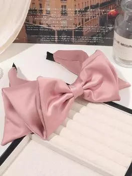 1 шт. Повязки на голову с узлом-бантом для женщин, Нескользящая модная повязка для волос с кроличьими ушками, Милые широкие аксессуары для волос для девочек - Розовый Белый