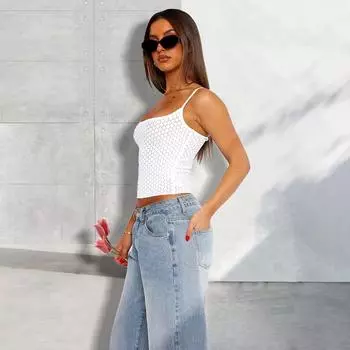 1 шт., повседневная футболка с открытой спиной и пупком, топ на бретелях, укороченный топ без рукавов с отделкой, новинка S белый