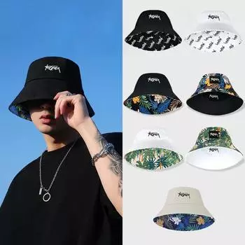 1 шт., повседневная шляпа рыбака, двусторонняя защита от солнца, унисекс, Гавайская модная шляпа с универсальным принтом