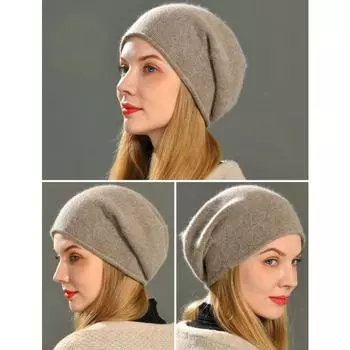 1 шт. повседневная вязаная шапка женская модная зимняя для катания на лыжах, езды на велосипеде, активного отдыха на свежем воздухе мягкая теплая шапка-череп One Size серый