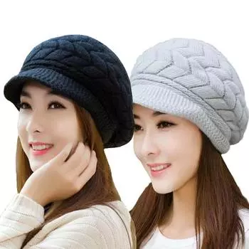 1 шт., повседневные мягкие вязаные шапки Skullies, плюшевые береты, однотонные шапочки, теплая шерстяная модная шапка бежевый