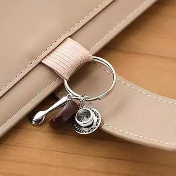 1 шт., повседневный брелок для ключей «Послеобеденный чай», имитация мини-кофейного зерна, металлический брелок, кофейная чашка, чайник, персонализированная сумка-подвеска