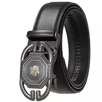 1 шт. Повседневный мужской ремень из двухслойной коровьей кожи, персонализированный трендовый ремень с автоматической пряжкой из коровьей кожи Ly36-33538-1 110-130