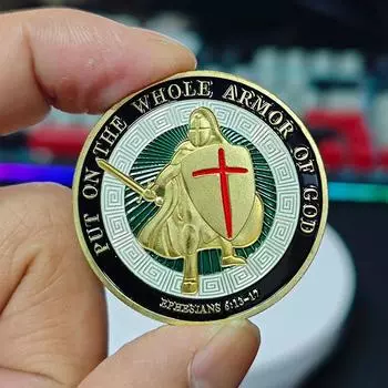 1 шт. Позолоченная сувенирная монета рыцаря-тамплиера, коллекционная подарочная коллекционная памятная монета «Крест Христа»