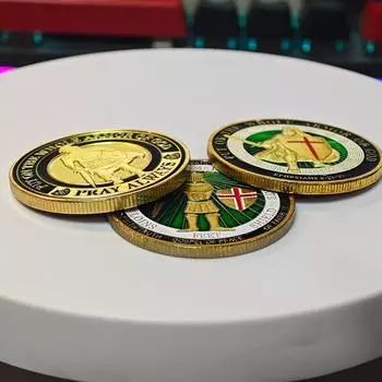 1 шт. Позолоченная сувенирная монета рыцаря-тамплиера, коллекционная подарочная коллекционная памятная монета «Крест Христа»