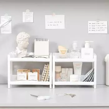 1 шт. PP настольный съемный многослойный стеллаж для хранения вещей прямоугольный белый организованный студенческий стол офисная косметика канцелярские принадлежности