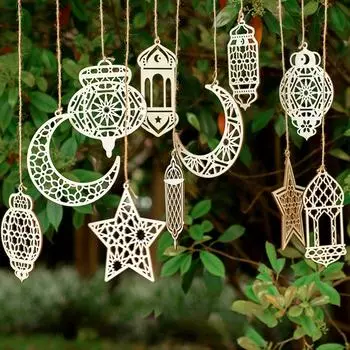 1 шт., праздничный деревянный домашний ремесленный кулон Ид аль-Фитр, креативное украшение для вечеринки, романтический