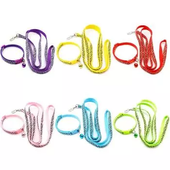 1 шт. прекрасный поводок и ошейник для собак 1,2 м для щенков кошек тяговый трос ошейник для собак шлейка прочный прогулочный питомец анти-потеряшка зелёный
