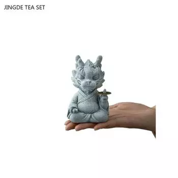 1 шт., премиальный зеленый песчаник, счастливый зодиакальный дракон, чай Цилинь, украшение для домашнего стола, аквариум, ландшафтное украшение, подарок