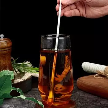 1 шт. Премиум 304 нержавеющая сталь ложка для холодного чая - длинная ручка для размешивания кофе и чая - элегантная палочка для смешивания напитков